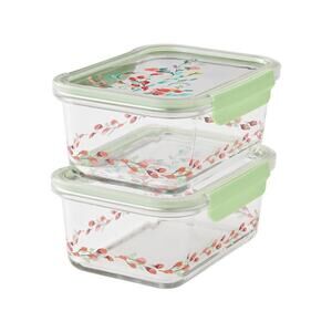 The Pioneer Woman Painted Meadow 4 Pieces 4 Cup Rectangle Glass Food Storage